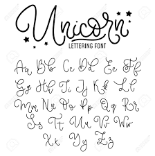 Father christmas beard letter writing template . Unicorn Hand Drawn Font Design Cute Alphabet With Flourish Details Vector Unicorn Alphabet Royalty Free Cliparts Vectors And Stock Illustration Image 123026512