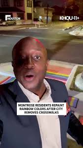 Protesters repainted the intersection in Montrose overnight, saying they're  not ready to let this symbol go. Deevon Rahming KHOU 11  https://www.khou.com/article/news/local/montrose-rainbow-crosswalks-repainted-after-removal-westheimer-taft-houston  ...