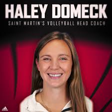Haley Domeck has been named the new Head Coach of Saint Martin's  Volleyball! #SaintsStrong 🗡️