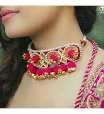 Gota Patti Chokar Ginicrafts Fresh Flower Jewelry Gota Patti Jewellery Indian Jewelry