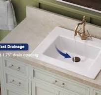 DeerValley 21"x18" Drop-In Bathroom Sink Ceramic Rectangle ...