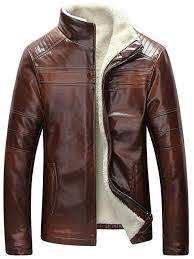 Szyysd Men S Winter Warm Sheep Skin Genuine Leather Coat Jacket Lamb Wool Lined Uk X Small Tag M Brown Leather Jacket Men Mens Outfits Leather Coat Jacket