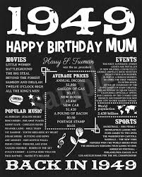 70th Birthday Present Ideas For Dad Australia 1949 Fun Facts 1949 70th Birthday Party Happy Birthday Mum Etsy Happy Birthday Dad 70th Birthday Parties Happy 80th Birthday