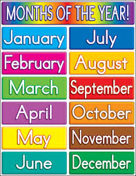 chart months of the year