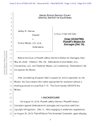 Order GRANTING Plaintiff's Motion for Damages (Dkt. 76)