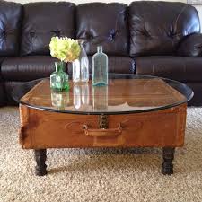 Free tutorial with pictures on how to make a suitcase table in under 180 minutes by constructing with suitcase, table, and top. Vintage Leather Suitcase Coffee Table Goodwill Of Orange County Blog