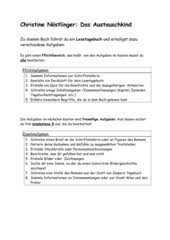 Dekcblatt, quiz,.) sowie 8 freiwillige aufgaben, aus denen die schüler sich 5 auswählen können (brief, steckbrief. Das Austauschkind Aufgaben Fur Lesetagebuch 4teachers De