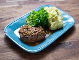 Sichuan Steak Au Poivre With Scallion Mashed Potatoes Recipe Rachael Ray Food Network Steak Au Poivre Food Network Recipes Recipes
