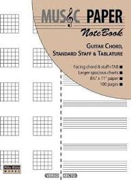 Music Paper Notebook Guitar Chord Standard Staff