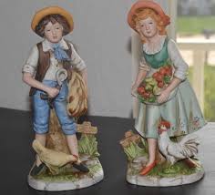 Vintage Porcelain Homco Farm Couple Figurines By Sisters3boutique Via Etsy Vintage Porcelain Antique Glassware Home Interiors And Gifts