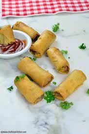 Heat 2 tbsp oil in a pan and add garlic followed by the veggies (except the spring onion greens). Crispy Spring Rolls Chef Lola S Kitchen