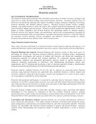 The senior financial analyst is responsible for managing a team of financial analysts to provide core financial planning and analysis support to various areas of the company. Http Www Detroitmi Gov Portals 0 Docs Humanresources Ocfo Detroit 20ocfo 20 20financial 20analyst 20 20job 20specification 20v072115 Pdf