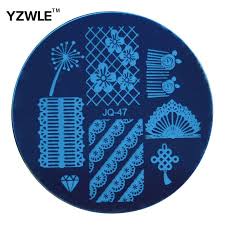 yzwle penjualan panas nail art stainless steel plate image cap stamping piring manicure diy template stainless steel plate stainless steel nails nail art diy