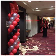 Red Black And Gold Balloon Arch Black Red And Silver Balloon Columns Silver Balloon Black Party Decorations Balloon Columns