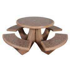 Round polished concrete picnic tables. Round Commercial Concrete Picnic Table Portable By Park Tables