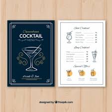 Cocktail menu template with flat design Vector | Free Download