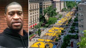 Hyllning till mördade George Floyd tas bort