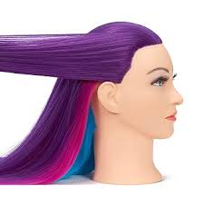 NC Headstar Mannequin Head 26-28'' Synthetic Fiber Hair Styling Training  Head Manikin Cosmetology Doll Head with Clamp Holder (Purple): Buy Online  at Best Price in UAE