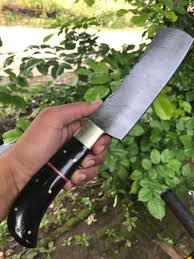 Custom Handmade Damascus Chef Knife For Sale With Leather Sheath