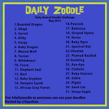 See more ideas about drawing prompt, prompts, animals beautiful. Daily Zoodle May Prompt List Drawing Challenge Animal Doodles Creative Drawing Prompts
