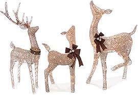 Founded as a family business in 1992, our products include: Amazon Com Holiday Home 3 Piece Set Outdoor Christmas Gold Champagne Lighted Deer Buck Doe Fawn Set Sculptures Yard Decoration Light Up Display Patio Lawn Garden