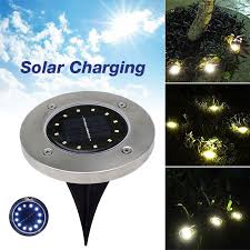 Disk Lights Ground Lamp Street Outdoor 12 Led Solar Power Buried Light Walkway Lights Garden Decking Gutter Ligh Outdoor Path Walkway Lighting Outdoor Lighting