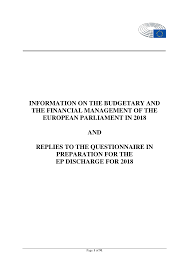 Http Www Europarl Europa Eu Cmsdata 188528 Decharge2018 Rep 20cont 20questionnaire 202019 With 20replies Original Pdf