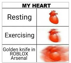 The knife has a backstab mechanic, in. My Heart Golden Knife In Roblox Arsenal