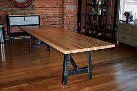 Butchers block style island or prep table with room for stools one side and either cupboards $3499 or shelves $3300 on the other side. Etsy Com Marumodern Butcher Block Dining Table Industrial Dining Table Dining Table