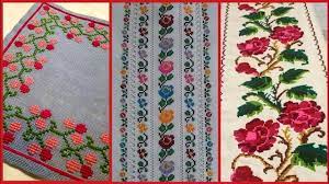 How to cross stitch on aida. Easy Cross Stitch Border Patterns For Bedsheets Table Mats And Dresses Cross Stitch Patterns Youtube