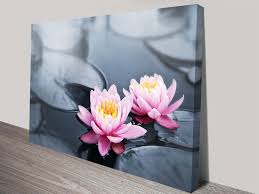 Black And White Lotus Flower Wall Art Floating Lotus Flowers Wall Art Painting Prints On Canvas Lotus Flower Painting Floral Prints Art Flower Painting Canvas