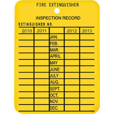 Everyone should know how to perform fire extinguisher inspections. 4 Year Plastic Inspection Tag