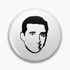 MICHAEL SCOTT The Office NBC TV Show black white negative space Pin