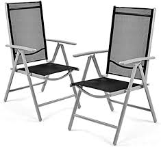 Amazon Com Giantex Set Of 2 Patio Folding Chairs Adjustable Reclining Indoor Outdoor Garden Pool Kitchen Di In 2020 Folding Chair Outdoor Patio Chairs Patio Chairs