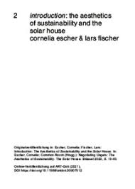 Tion to those coming to aesthetics and the philosophy of art for the first time. Introduction The Aesthetics Of Sustainability And The Solar House