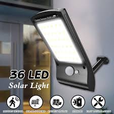 click to enlarge any image. Waterproof 36 Led Solar Wall Lights Outdoor Security Solar Powered Motion Sensor Wall Lamp Sconces Black With Mounting Pole For Patio Deck Yard Garden Driveway Eaves Porch Garage Walmart Com Walmart Com
