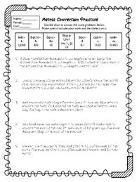 Metric Conversion Practice With Metric Conversions Chart