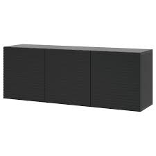 Besta Wall Mounted Cabinet Combination Black Brown Stockviken Anthracite 70 7 8x16 1 2x25 1 4 Ikea Wall Mounted Cabinet Ikea Adjustable Shelving