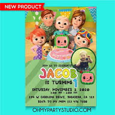 To invite your kids with our cocomelon baby jj family invitation and celebrate your kids amazing birthday. Cocomelon Birthday Party Invitation Cocomelon Party Cocomelon Birthday Birthday Party Invitations Baby Boy 1st Birthday Party Party Invitations
