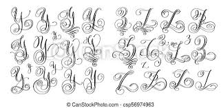 Maybe you would like to learn more about one of these? Calligraphy Letters Set Y And Z Script Font Isolated On White Written With Ink Vector Illustration Canstock