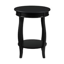 Powell Black Round Table With Shelf Black Round Table Wood Accent Table Black Accent Table