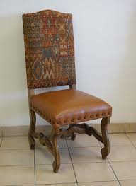 Southwestern Sunset Dining Chair Western Dining Chairs Subtle Sunset Hues On The Fabric Fr Rustic Dining Chairs Rustic Furniture Design Rustic Leather Chairs