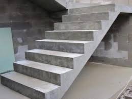 Align the bolts on the concrete treads of fixing holes in the metal angle tabs and lower the concrete stair treads in place. Concrete Stairs 125 Photos Monolithic Marches Of Concrete And Concrete Products The Size Of Reinforced Concrete Structures
