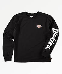 Dickies Boys Icon Logo Black Long Sleeve T Shirt