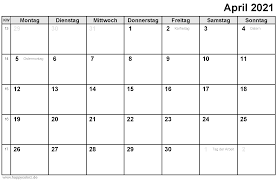 Kalender zum ausdrucken kostenlos mit feiertagen für deutschland, april 2021. Kalender Monate 2021 Als Pdf Excel Und Bild Datei Kostenlos Zum Ausdrucken