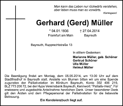 Maybe you would like to learn more about one of these? Traueranzeigen Von Gerhard Muller Nordbayerischer Kurier