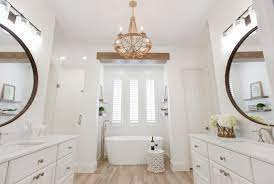I used it on the trim on the outside of my house, the trim inside (second time around), on built ins, my dining room chairs, a barn door, in my half bathroom, my entryway feature wall, family room and kitchen….i'm probably. Before After Bathroom Renovation Home Bunch Interior Design Ideas