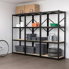 Bror Shelving Unit Black Wood 100x21 5 8x74 3 4 Ikea Shelving Unit Wood Shelving Units Shelving