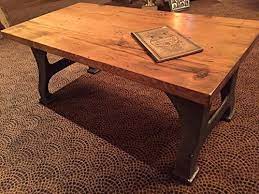 This table had a turned leg base that i promptly repurposed into another table. Amish Butcher Block Industrial Coffee Table W Cast Iron Acme Legs Buy Online In Morocco At Desertcart Ma Productid 33824961