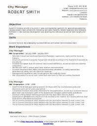 city manager resume samples qwikresume
